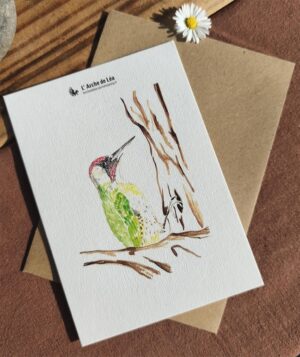 Carte Aquarelle Pic vert - Création Artisanale Française